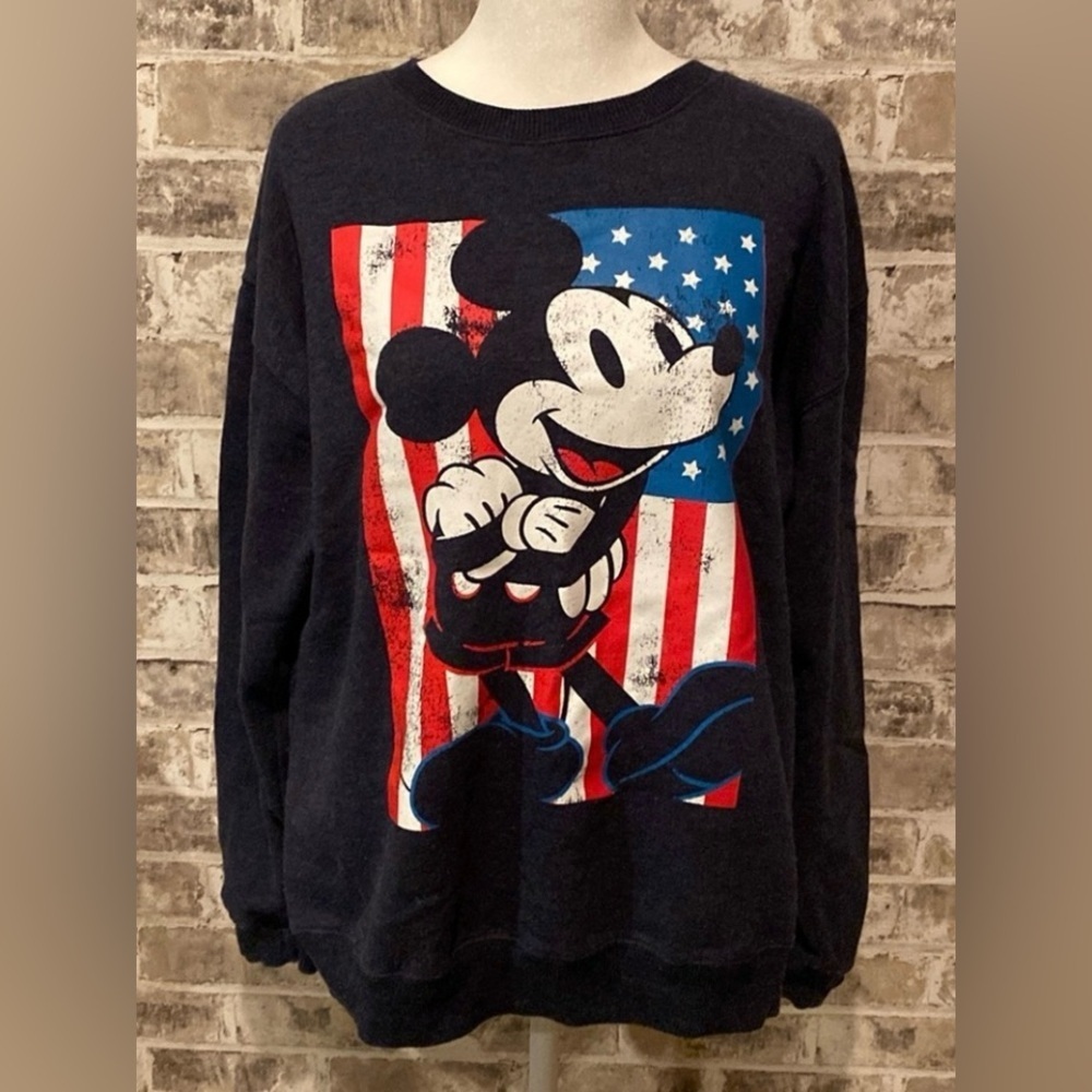 Disney Mickey Mouse sweatshirt. Size XS. Crew neck. Blue with Mickey. Patriotic. - Picture 2 of 14